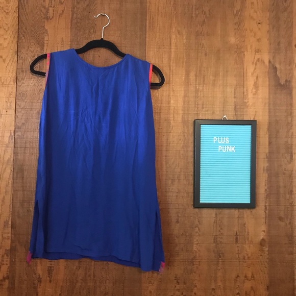 La fille size large royal blue sleeveless blouse - Picture 2 of 2